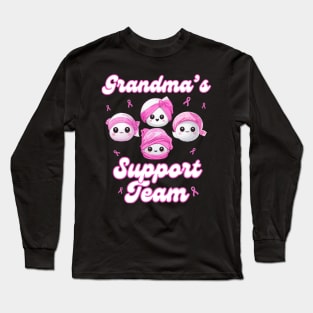 Grandma’s Support Team Breast Cancer Awareness Women Survivors Long Sleeve T-Shirt